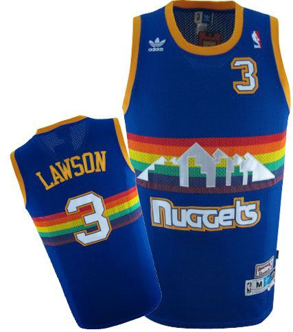  NBA Denver Nuggets 3 Ty Lawson Swingman Throwback Blue Jersey